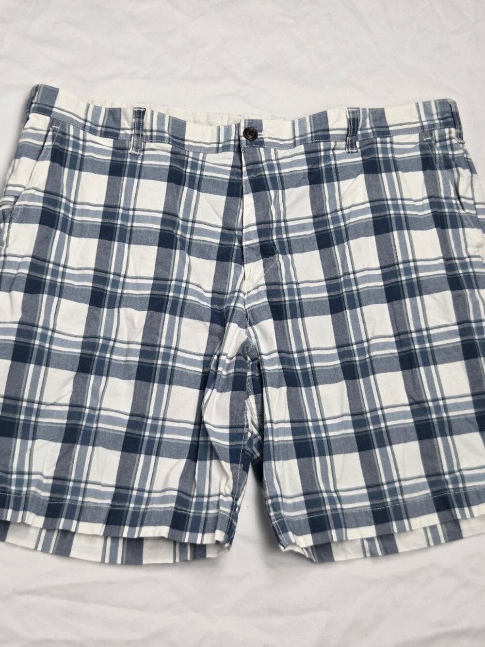 Dockers Shorts Men 40 Blue Bermuda Plaid Pocket Casual Outdoor Lightweight